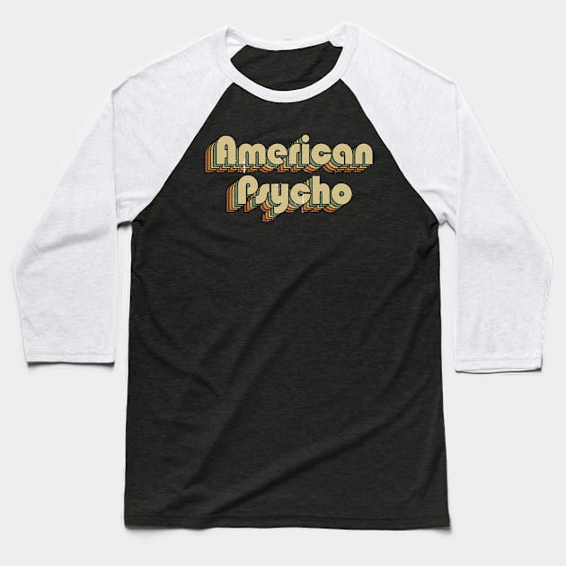 Distressed Psycho Vintage Letters Name Baseball T-Shirt by TylerJamesArt